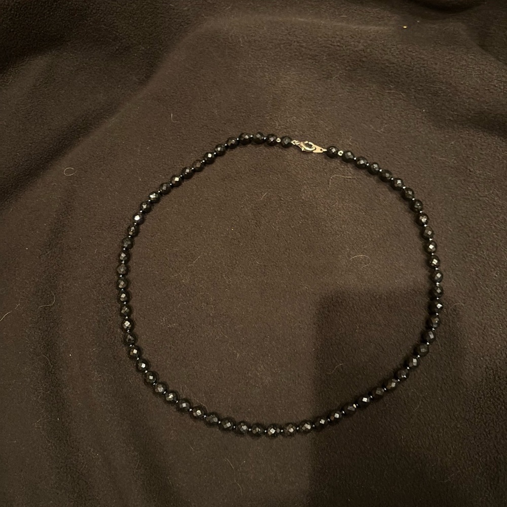 Elegant Black Beaded Necklace